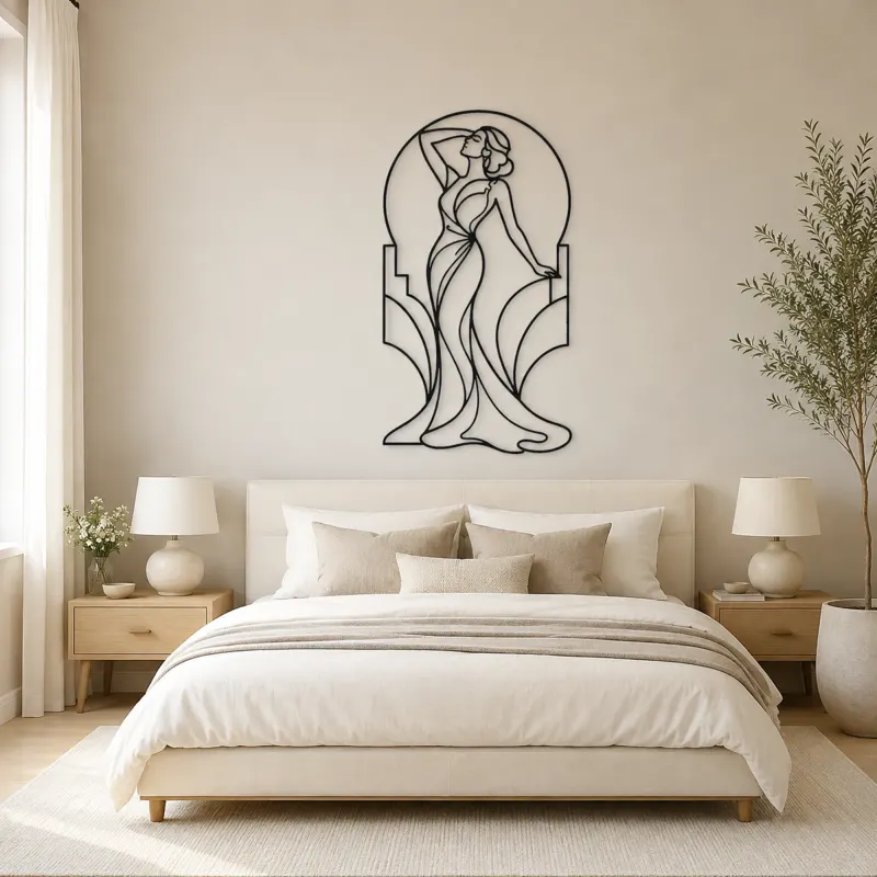 Art Deco Muse Metal Wall Art | Fashion Figure Wall Decor - lifestyle view 2