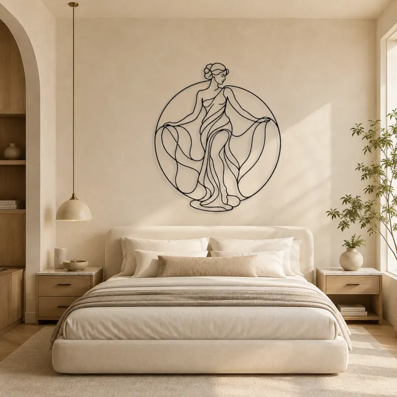 Classical Statue Muse Metal Wall Art | Classical Figure Wall Decor - lifestyle view 2