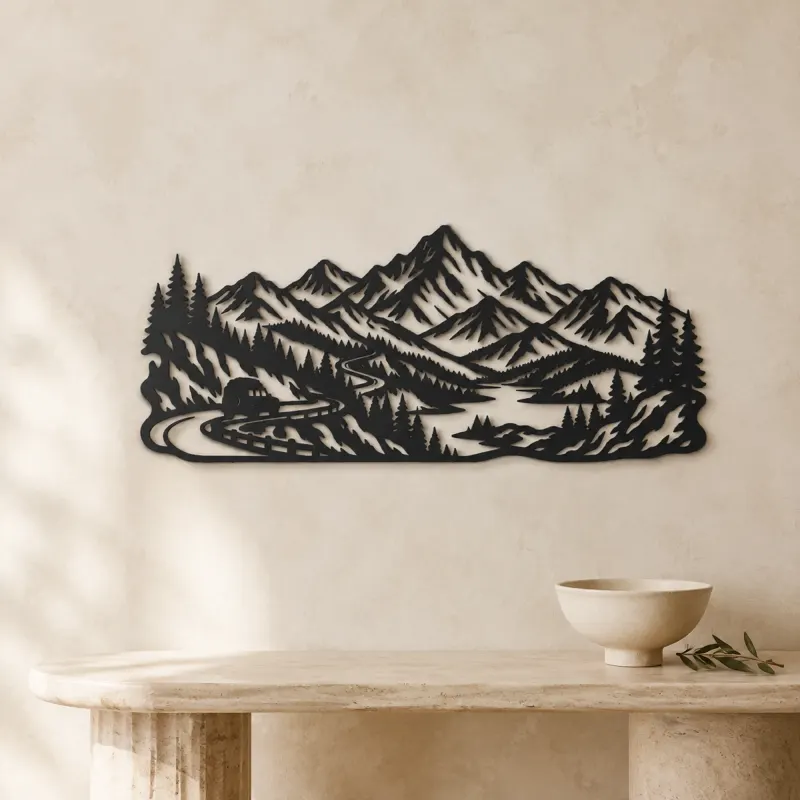 Mountain Road Journey Metal Wall Art | Travel and City Wall Decor - lifestyle view 3
