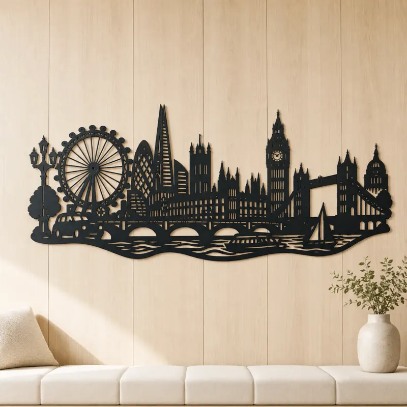 London Skyline Flow Metal Wall Art | Travel and City Wall Decor - lifestyle view 5