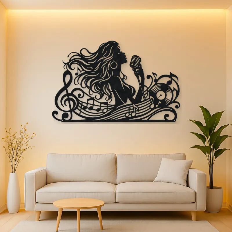 Singer Silhouette Metal Wall Art | Music Room Wall Decor
