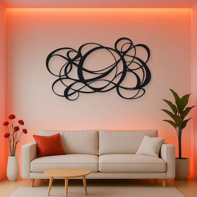 Asymmetric Circle Dance Metal Wall Art | Modern Abstract Metal Decor