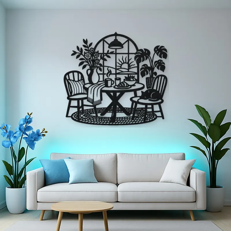 Breakfast Table Moment Metal Wall Art | Cozy Home Metal Decor