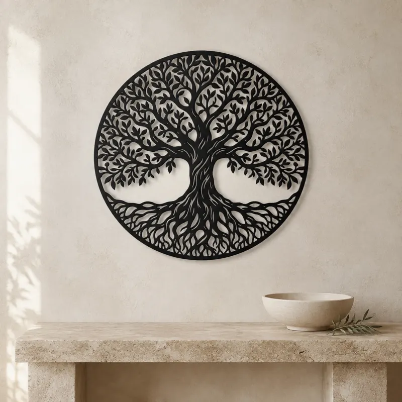 Classic Tree of Life Metal Wall Art | Botanical Metal Wall Decor - lifestyle view 3