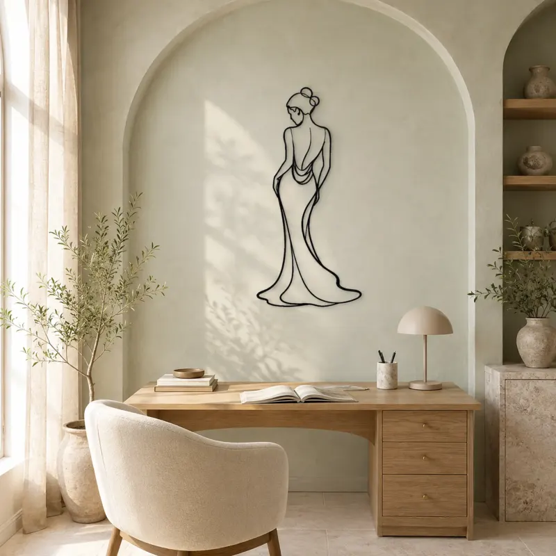 Fashion Back Silhouette Metal Wall Art | Fashion Figure Wall Decor - lifestyle view 4