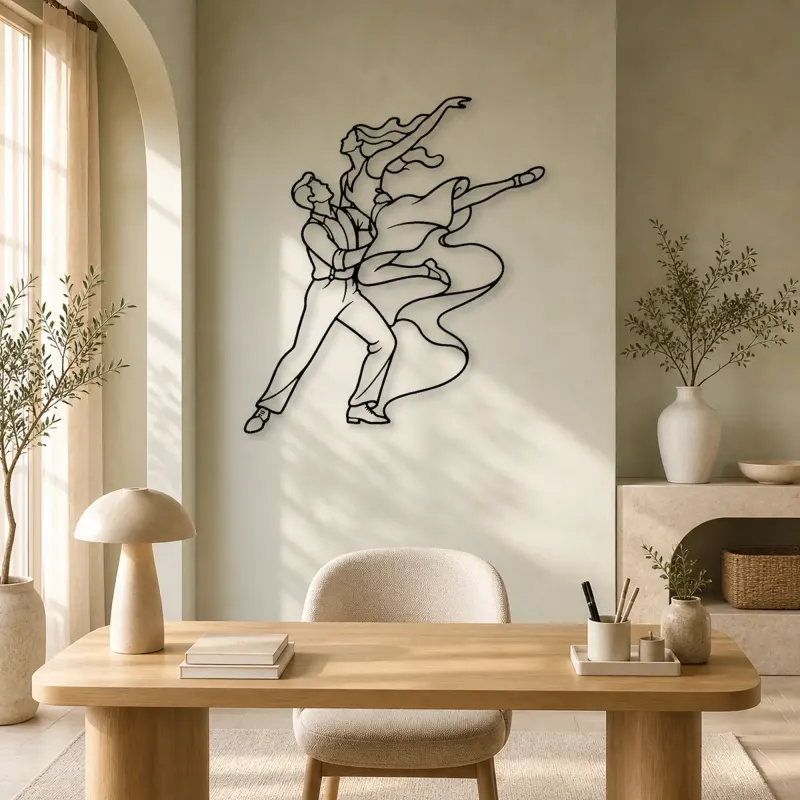 Swing Dance Lift Metal Wall Art | Couple Dance Wall Decor - lifestyle view 4