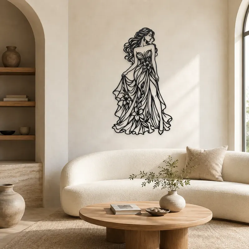 Insegna in metallo Floral Dress Muse | Decorazione donna botanica