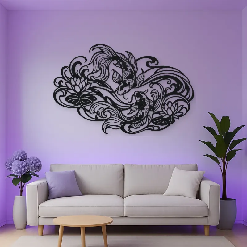 Koi Water Flow Metal Wall Art | Coastal and Nautical Wall Decor