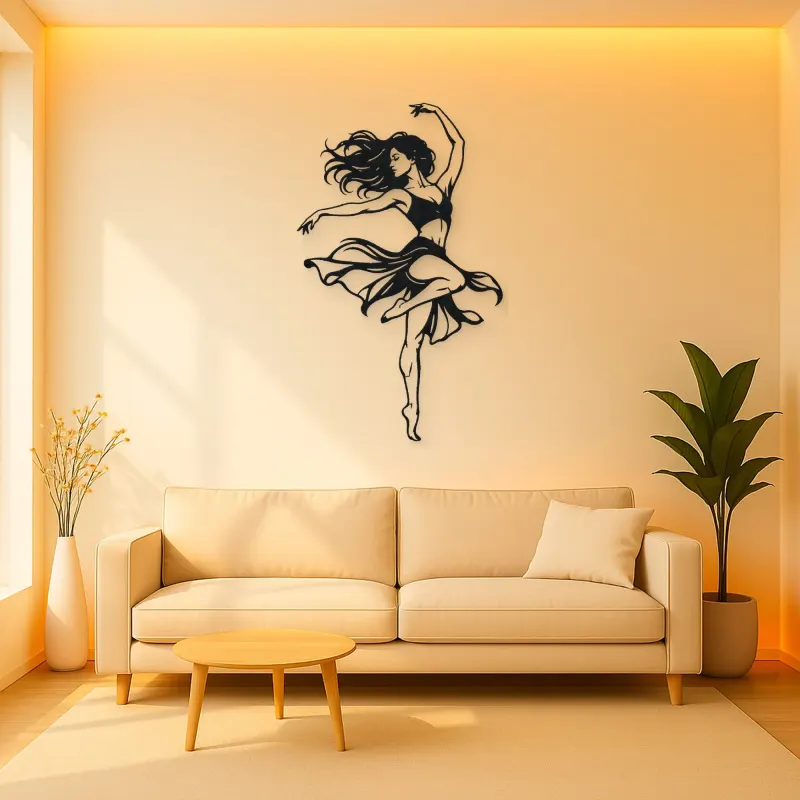 Contemporary Dance Turn Metal Wall Art | Movement Silhouette Decor