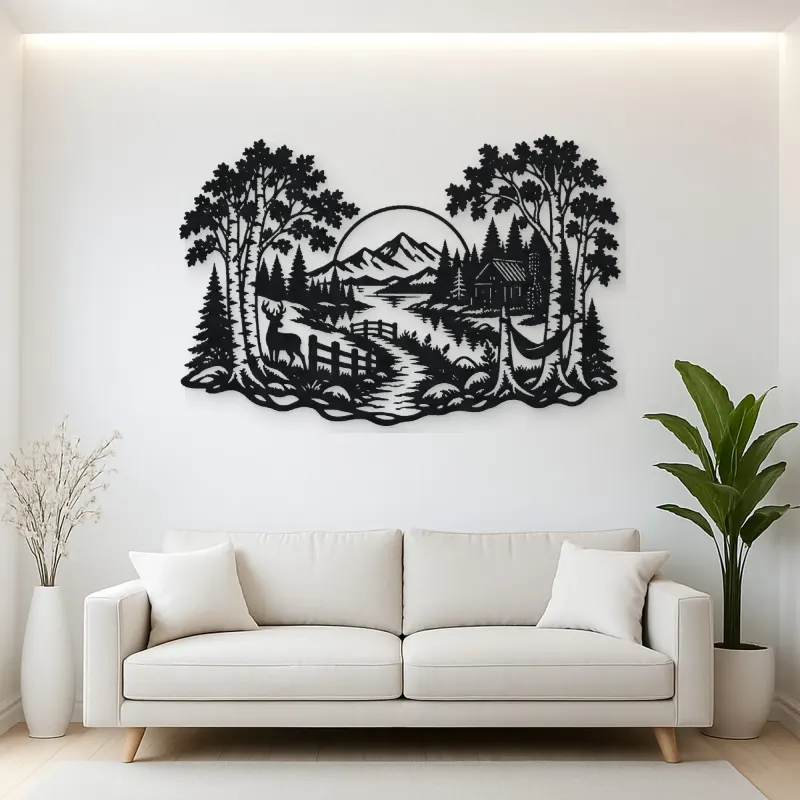 Birch Tree Path Metal Wall Art | Botanical Metal Wall Decor