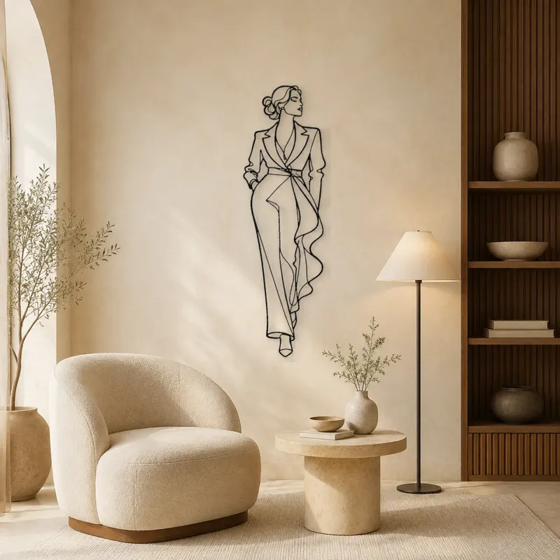 Elegant Legline Model Metal Wall Art | Fashion Figure Wall Decor - lifestyle view 5