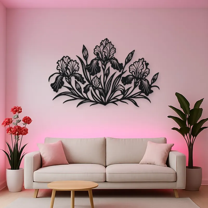 Iris Garden Metal Wall Art | Botanical Metal Wall Decor