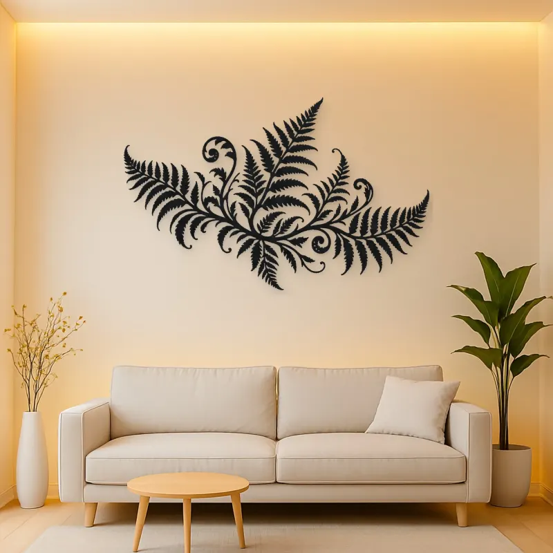 Fern Frond Wave Metal Wall Art | Coastal and Nautical Wall Decor