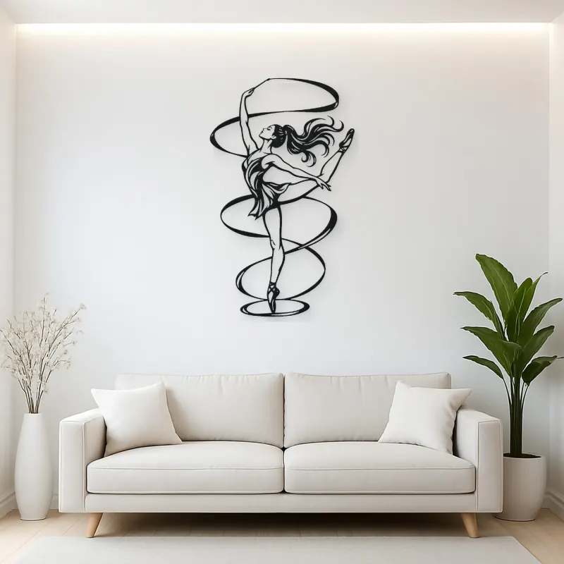 Ribbon Dancer Metal Wall Art | Movement Silhouette Decor