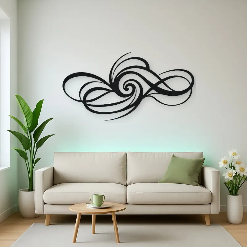 Minimal Spiral Motion Metal Wall Art | Modern Abstract Metal Decor