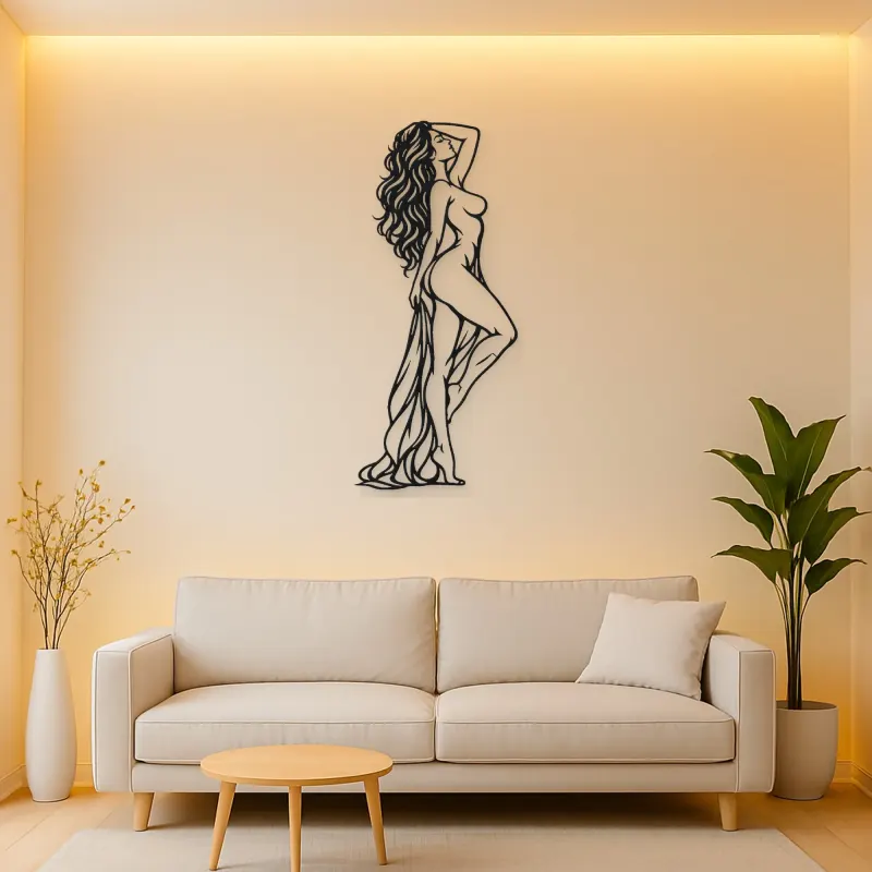 Confident Side Profile Metal Wall Art | Minimalist Woman Line Art