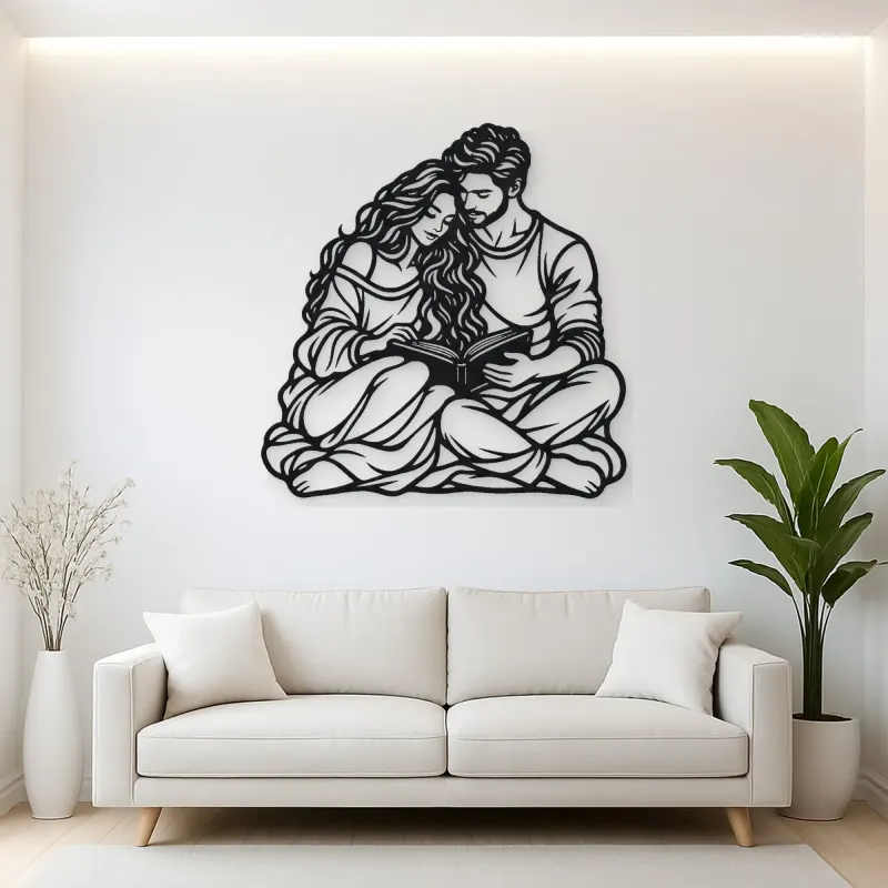 Reading Together Metal Wall Art | Cozy Home Metal Decor
