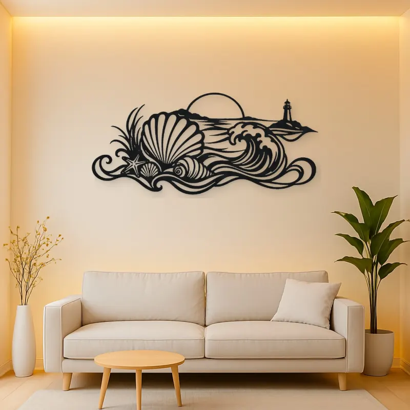 Shell and Tide Metal Wall Art | Coastal and Nautical Wall Decor