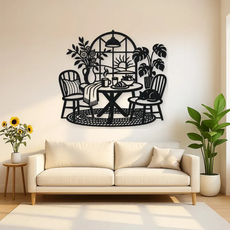 Breakfast Table Moment Metal Wall Art | Cozy Home Metal Decor