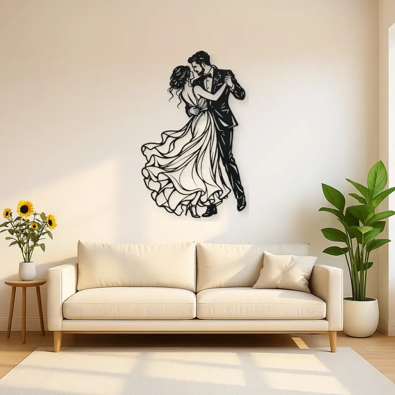 Wedding First Dance Metal Wall Art | Romantic Couple Decor