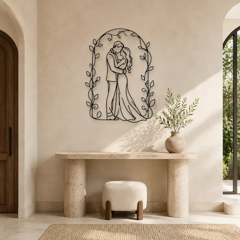 Romantic Arch Couple Metal Wall Art | Romantic Couple Decor - lifestyle view 3
