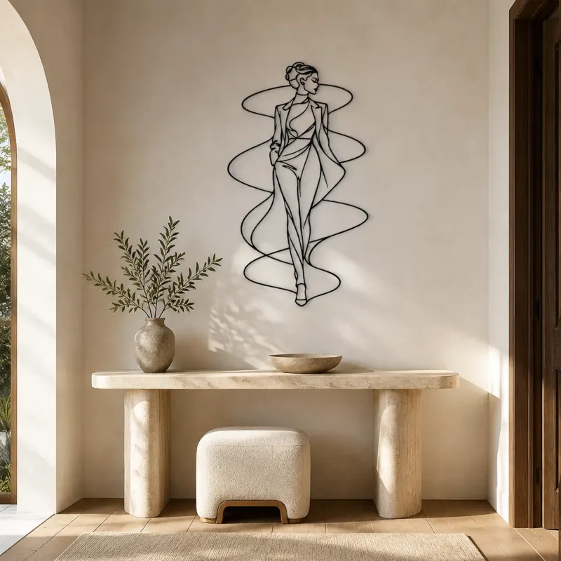 Runway Spiral Muse Metal Wall Art | Fashion Figure Wall Decor - lifestyle view 3