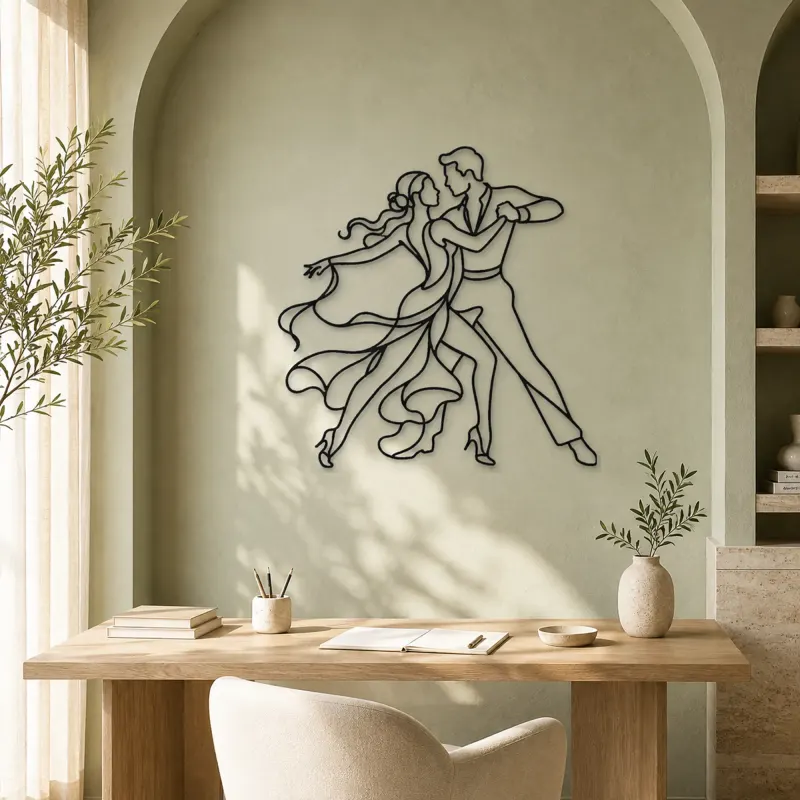 Rumba Body Line Metal Wall Art | Couple Dance Wall Decor - lifestyle view 4