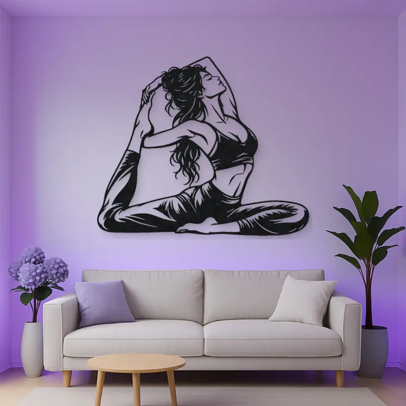 Pigeon Pose Serenity Metal Wall Art | Movement Silhouette Decor