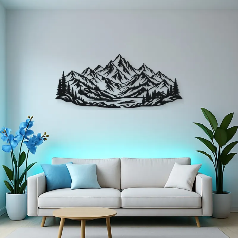 Alpine Crown Metal Wall Art | Nature Silhouette Decor