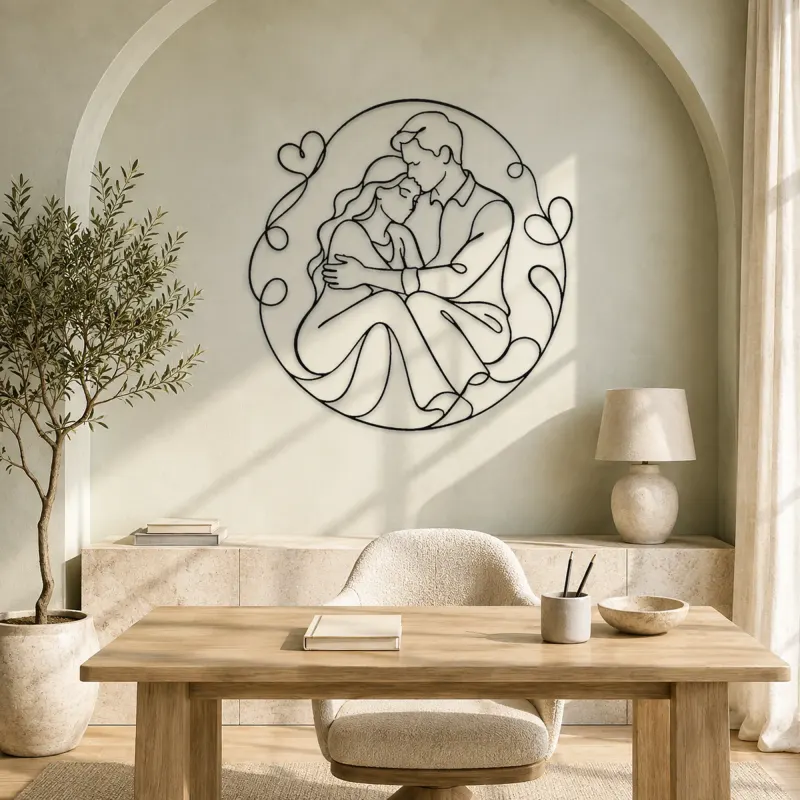 Quiet Moment Couple Metal Wall Art | Romantic Couple Decor - lifestyle view 4