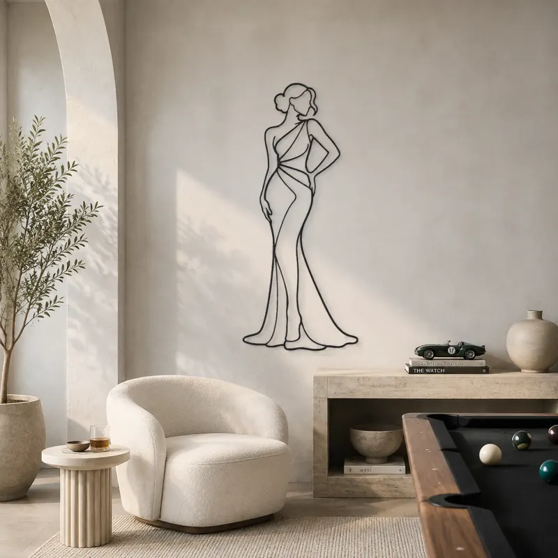 Classic Red Carpet Pose Metal Wall Art | Fashion Figure Wall Decor - lifestyle view 4