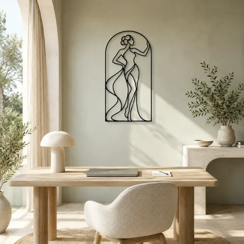 Profile in Arch Metal Wall Art | Feminine Figure Wall Decor - lifestyle view 4