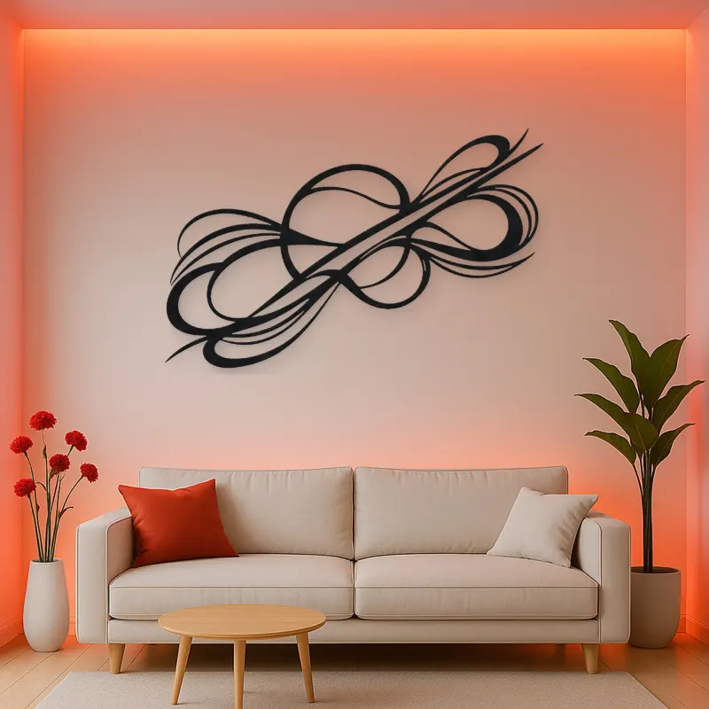 Dynamic Diagonal Flow Metal Wall Art | Modern Abstract Metal Decor