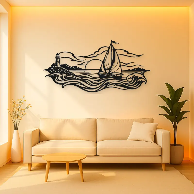 Sailboat Horizon Metal Wall Art | Coastal and Nautical Wall Decor