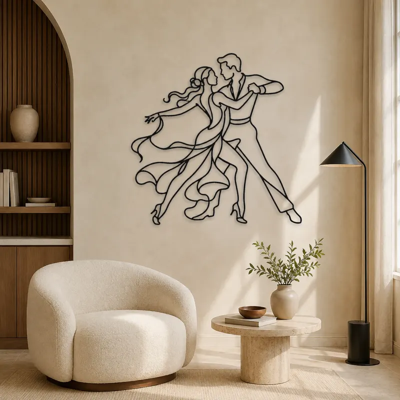 Rumba Body Line Metal Wall Art | Couple Dance Wall Decor - lifestyle view 5