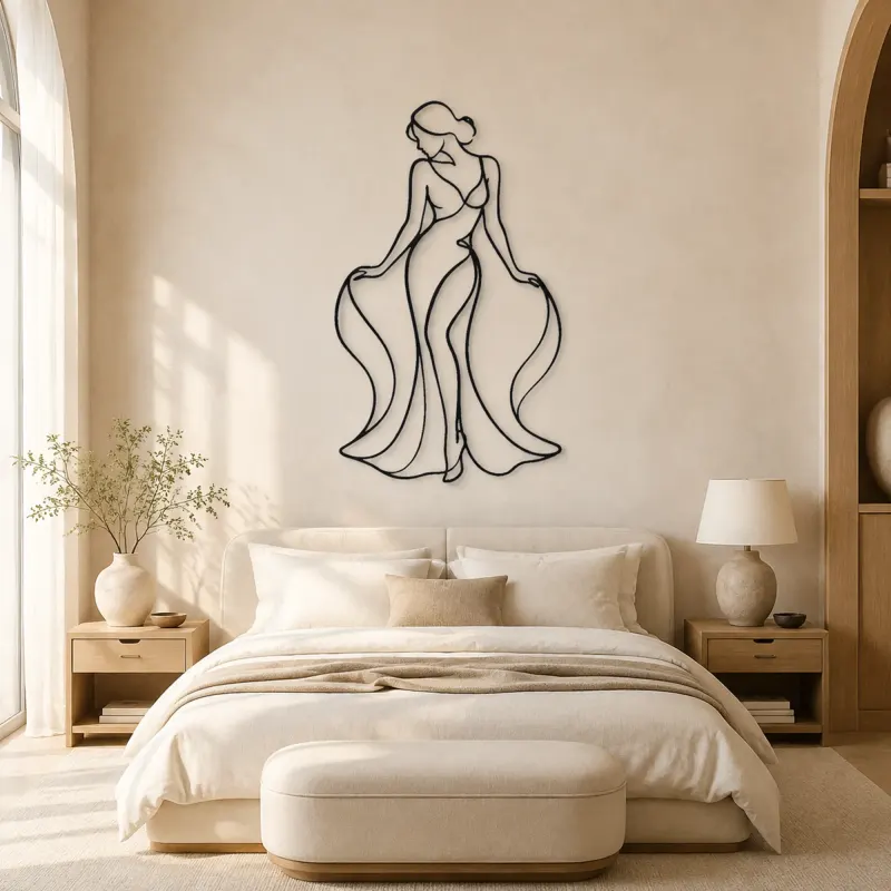 Classic Boudoir Silhouette Metal Wall Art | Fashion Figure Wall Decor - lifestyle view 2