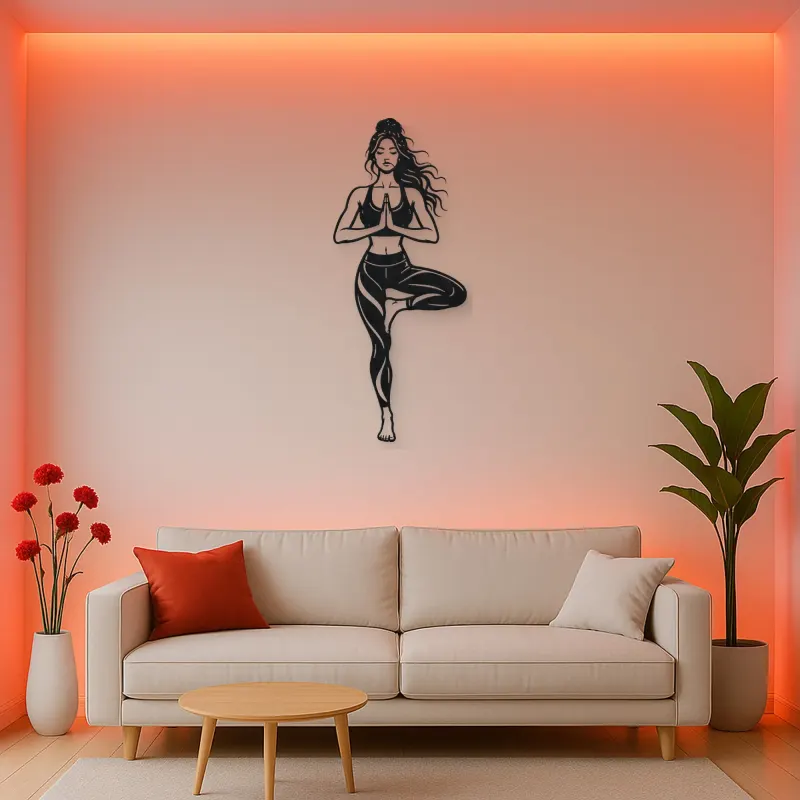 Tree Pose Balance Metal Wall Art | Movement Silhouette Decor