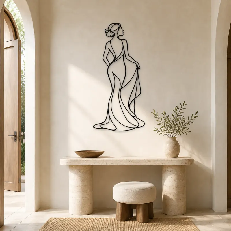 Profile with Drape Metal Wall Art | Feminine Figure Wall Decor - lifestyle view 3