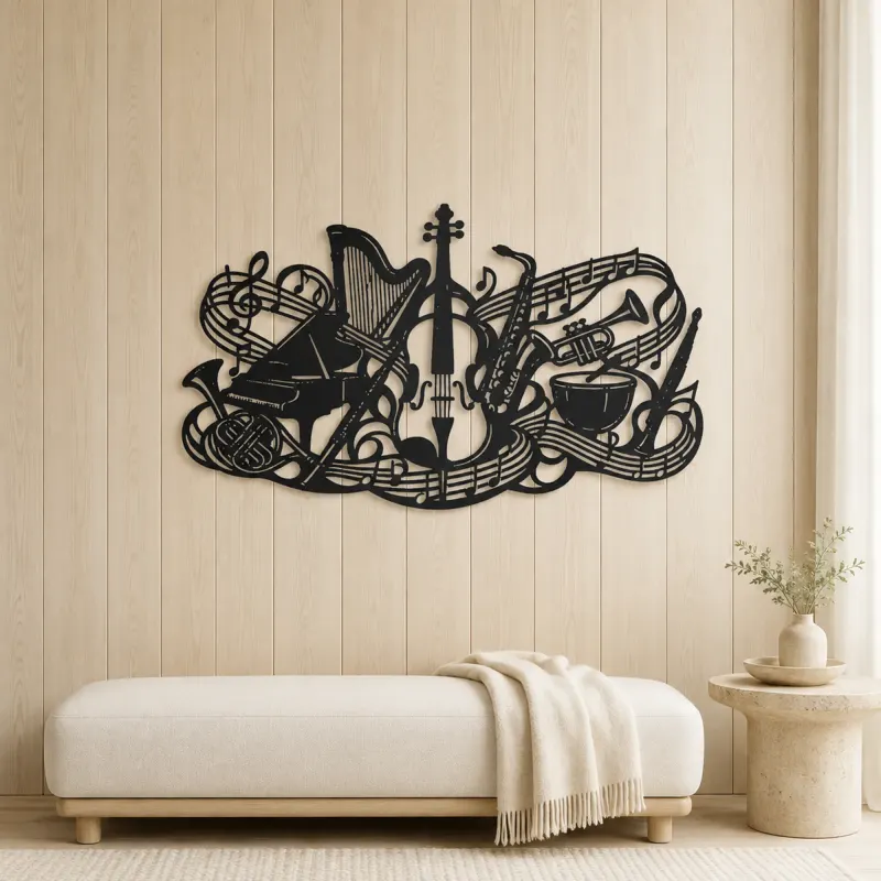 Orchestra Instrument Fusion Metal Wall Art | Music Room Wall Decor - lifestyle view 5