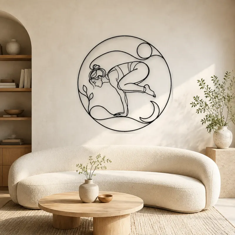 Crow Pose Balance Metal Wall Art | Yoga and Meditation Wall Decor - lifestyle view 3