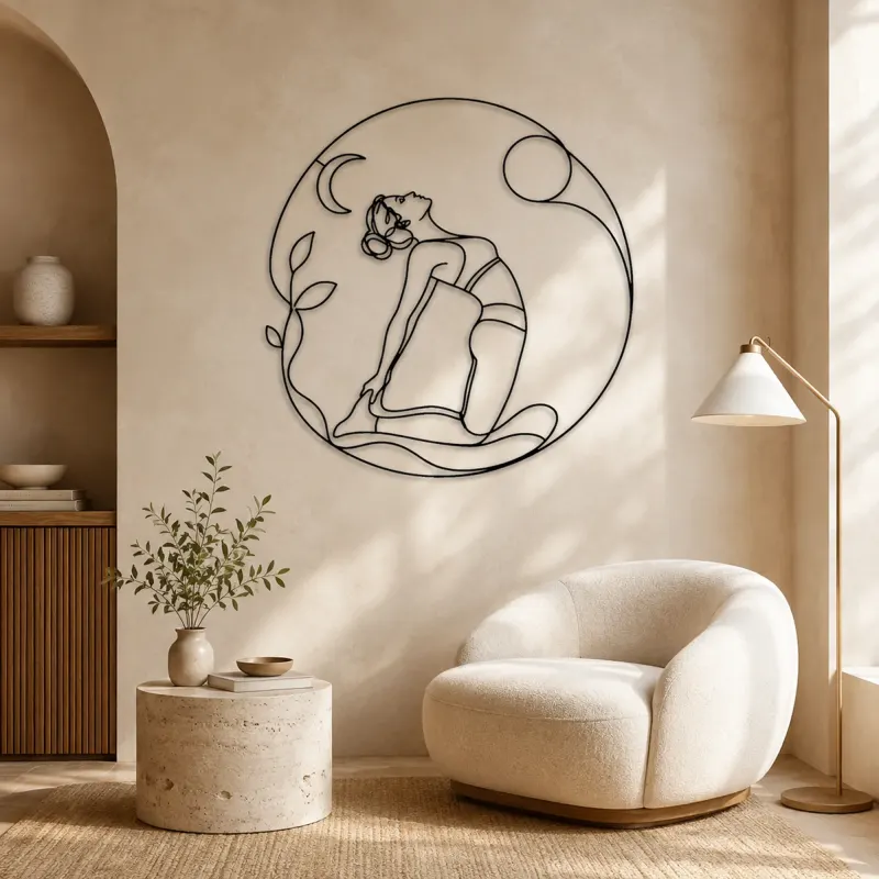 Camel Pose Open Heart Metal Wall Art | Yoga and Meditation Wall Decor - lifestyle view 5