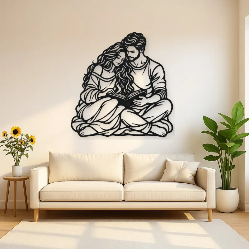 Reading Together Metal Wall Art | Cozy Home Metal Decor