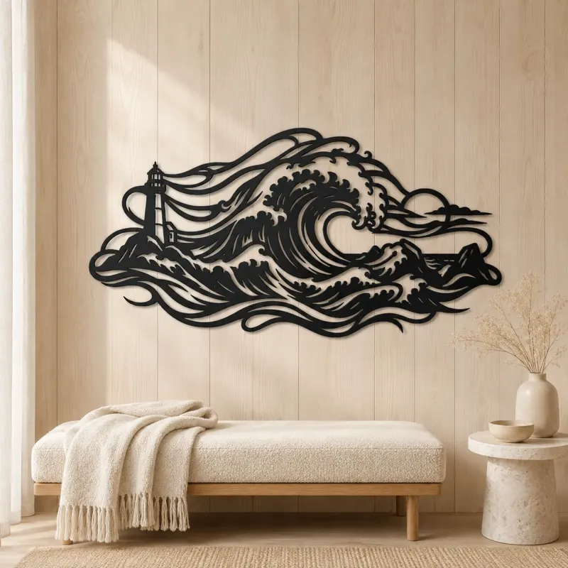 Storm Wave Crest Metal Wall Art | Coastal and Nautical Wall Decor - lifestyle view 5