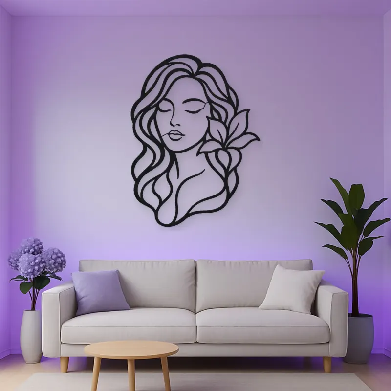 Closed Eyes Serenity Metal Wall Art | Modern Abstract Metal Decor