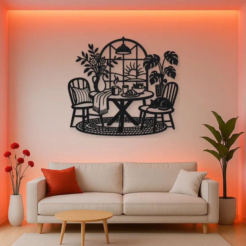 Breakfast Table Moment Metal Wall Art | Cozy Home Metal Decor