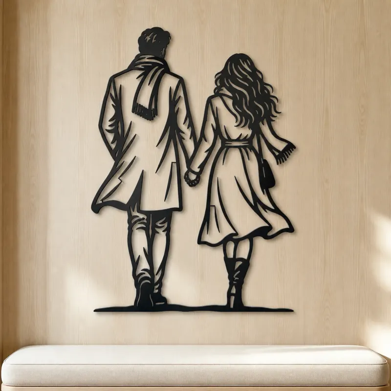 Evening Stroll Couple Metal Wall Art | Romantic Couple Decor - lifestyle view 5