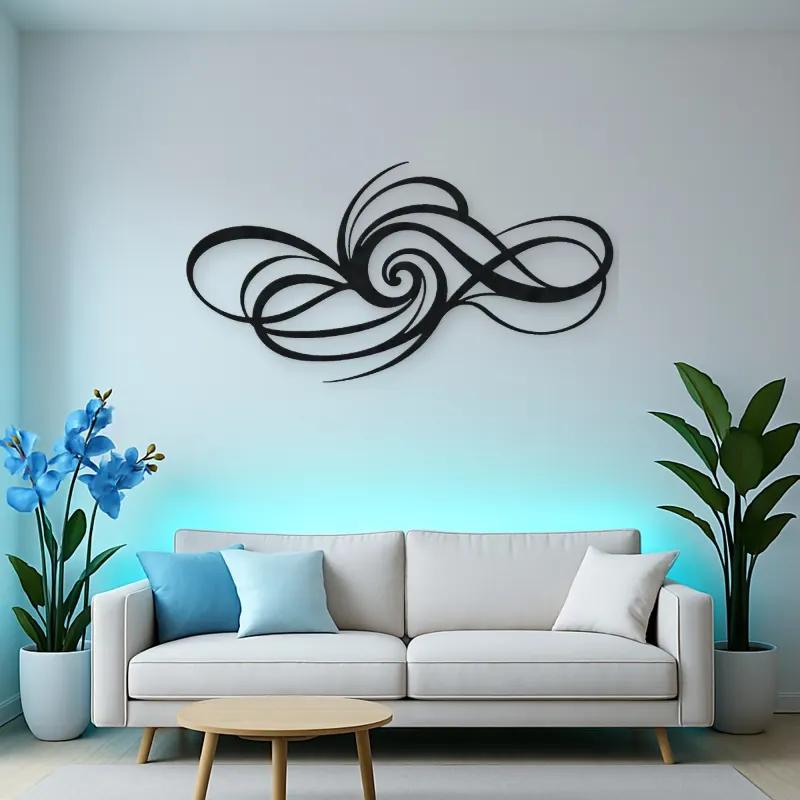 Minimal Spiral Motion Metal Wall Art | Modern Abstract Metal Decor