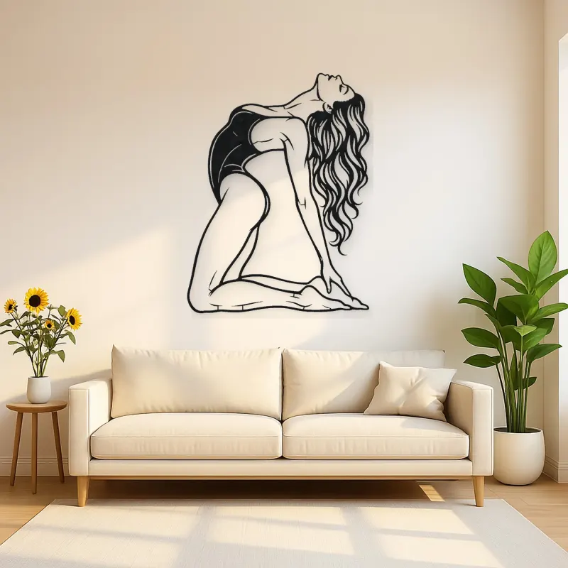 Arched Back Pose Metal Wall Art | Movement Silhouette Decor