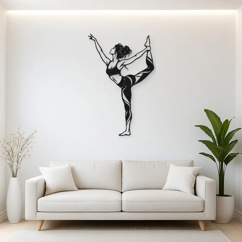 Dancer Pose Metal Wall Art | Movement Silhouette Decor
