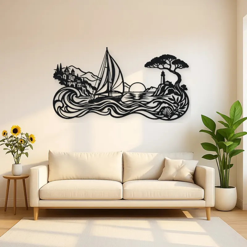 Mediterranean Sail Metal Wall Art | Coastal and Nautical Wall Decor